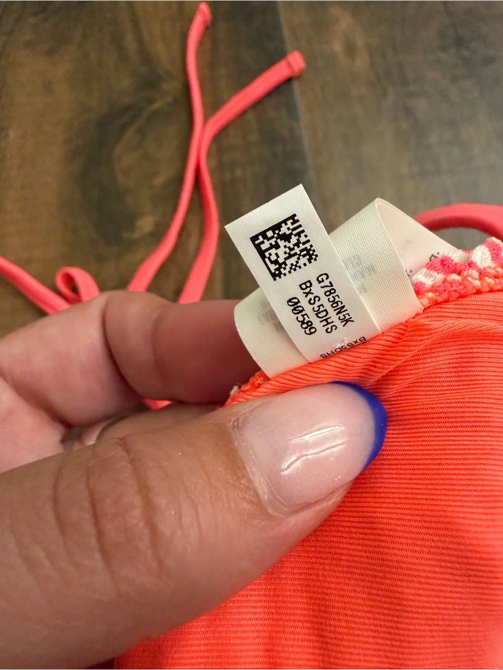 Aerie Pink and White Striped Triangle Bikini Top